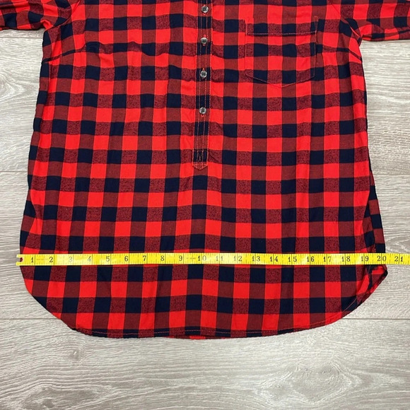 NWOT J. Crew Perfect Fit Popover Long Sleeve Flannel Buffalo Plaid Top M - Picture 8 of 16